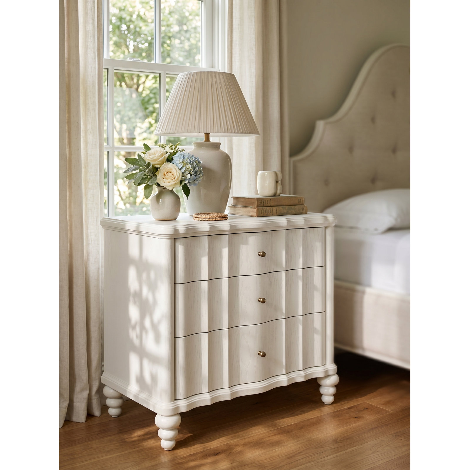 Haven 3 - Drawer Nightstand, White
