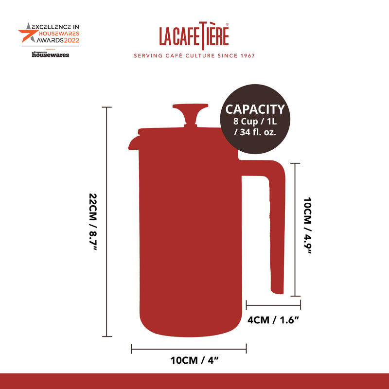 Pisa 1L Cafetiere, Green