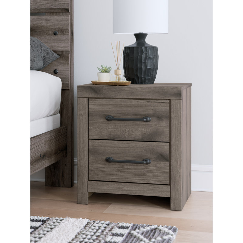 Kaysah 2 Drawer Nightstand, Brown/Gray