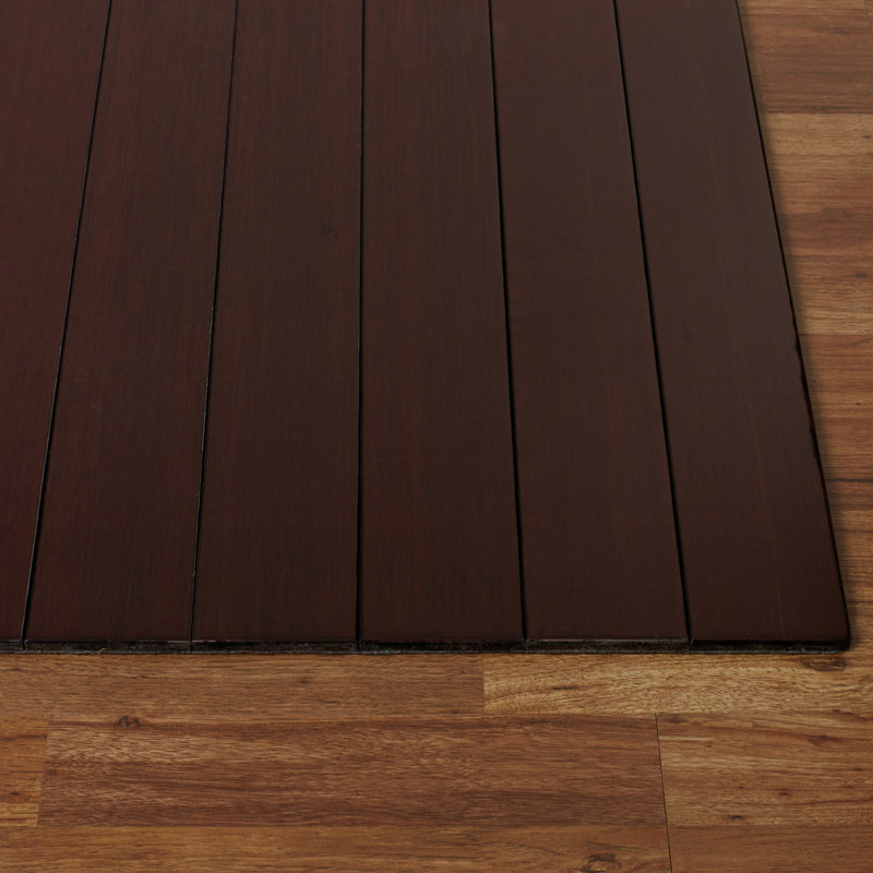 Standard 8mm Thick Bamboo Chair Mat – Anti-Slip, Straight Cut, Designed for Hard Flooring, 44" W x 52" D, Included