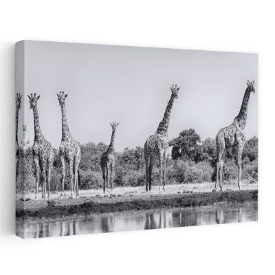 Girafe, famille, art mural contemporain