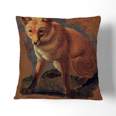 Study Of A Fox Square Throw Cushion