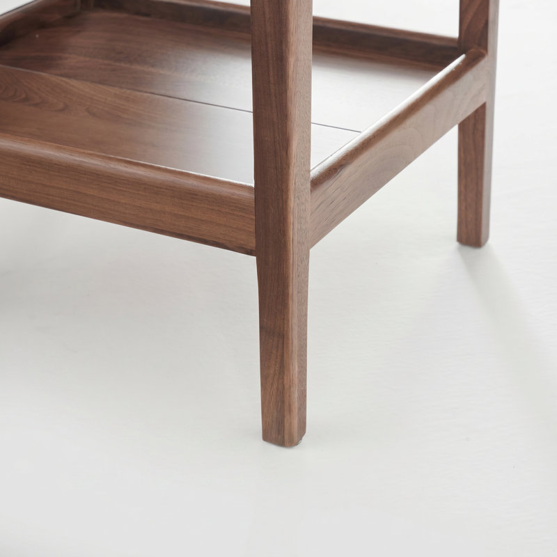 Petite table de bout en bois massif 15 po avec tiroir, Individuel, Brun noyer