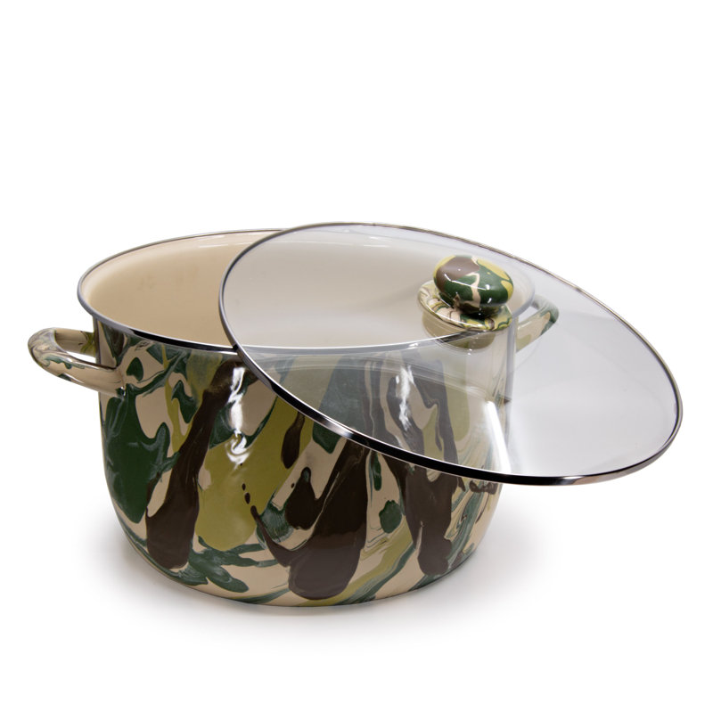 Golden Rabbit Camouflage 18 Quarts Non-Stick Enamelware Stock Pot