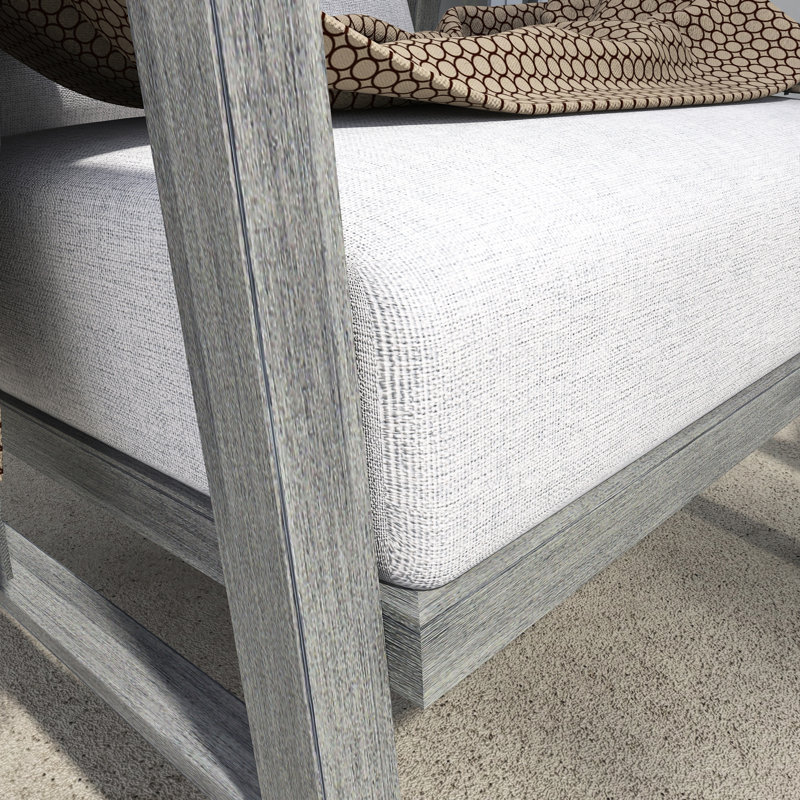 Ensemble de canapés de patio en aluminium 2 pièces avec coussins épais, Coussin blanc / cadre gris foncé