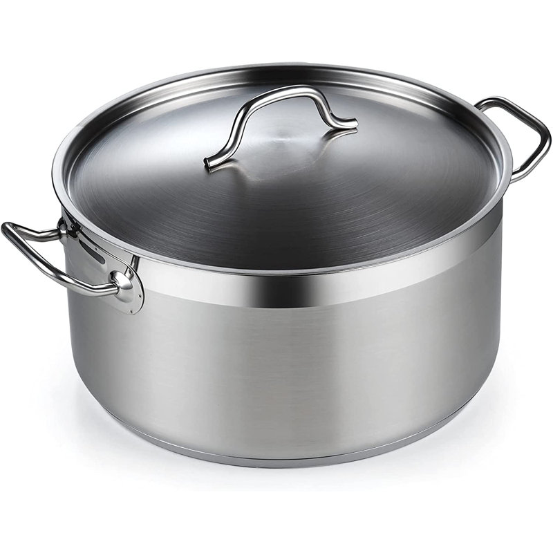 Cooks Standard Professional 9 Quart Stainless Steel Stock Pot, Dutch Oven Pot with Lid, Stockpot with Lid for Pasta, Soup, Spaghetti, Oven Safe, Dishwasher Safe, Cookware for Canning, Simmer