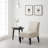 Modern Upholstered Slipper Chair with Smooth Back and Rubberwood Legs