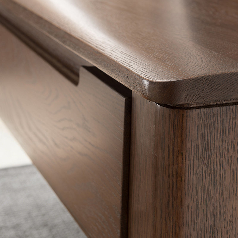 Bureau rectangulaire en bois massif avec tiroirs Walnut, H 29,92 po x l 39,37 po x P 22,05 po