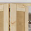 Porte pliante à double panneaux en bois brut et imitation rotin tissé à la main avec quincaillerie-105301710