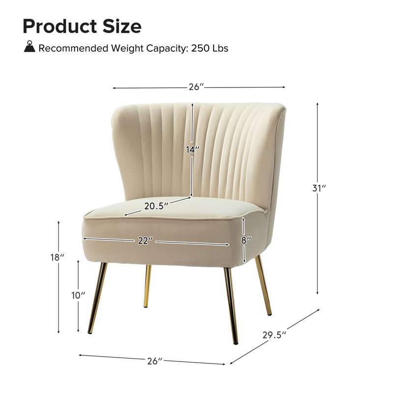 Chaise d'appoint d'appoint en velours capitonné Leona, Velours havane