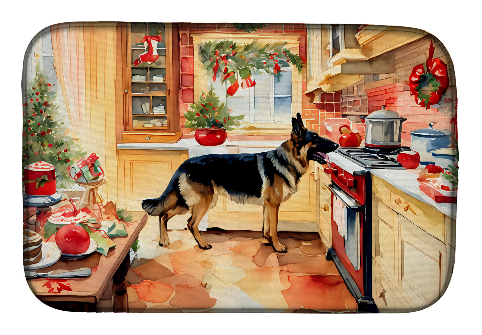 Christmas dish best sale drying mats