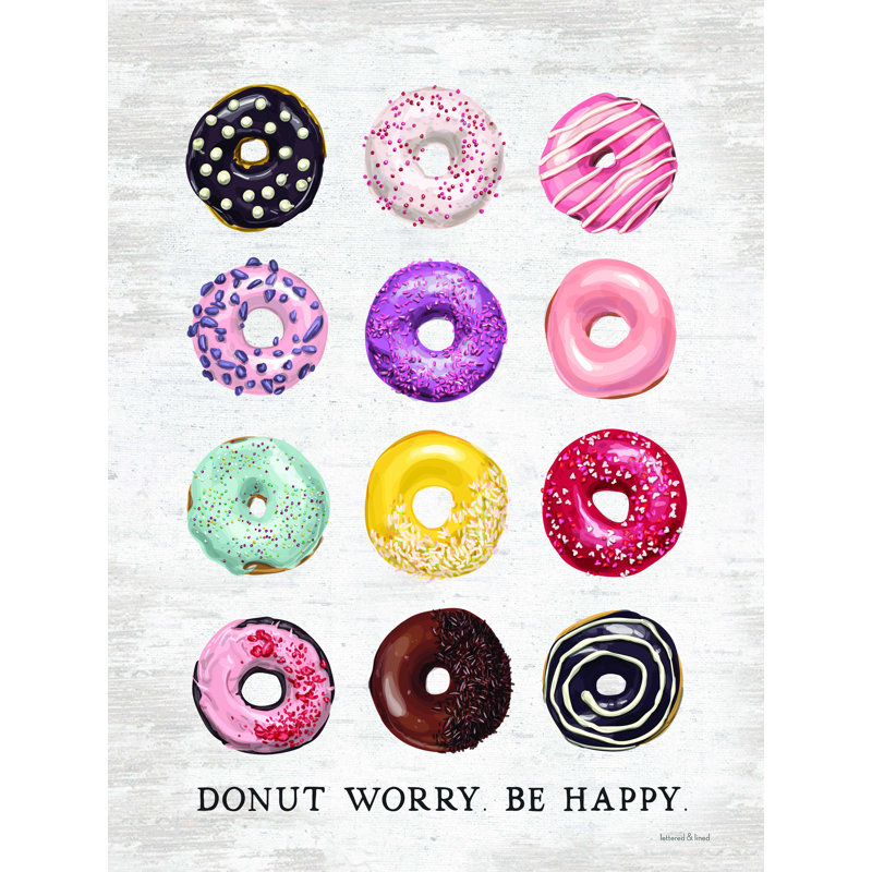 «Be Happy Donut - Be Happy», reproduction sur toile tendue, H 16 po x l 12 po