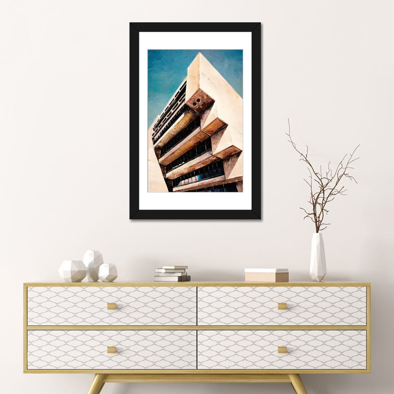 « dallas city », reproduction d’impression sur toile, H 24 po x l 16 po x P 1 po, Papier d'art encadré noir, Blanc
