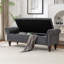 Banc rembourré de 59 po de largeur avec boîte de rangement-613680616