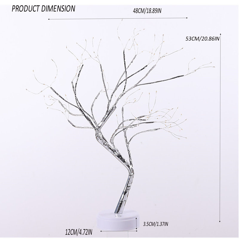 LED  Touch Sensitive Cooper Wire Tree Night Light