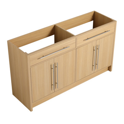 Kosciusko 60'' Freestanding Bathroom Vanity Base with 4 Soft-Close Doors (Sink Not Included)