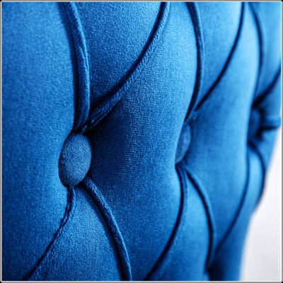Velvet Upholstered Wing-Back Barstools with Button Tufted Decoration and Wooden Legs