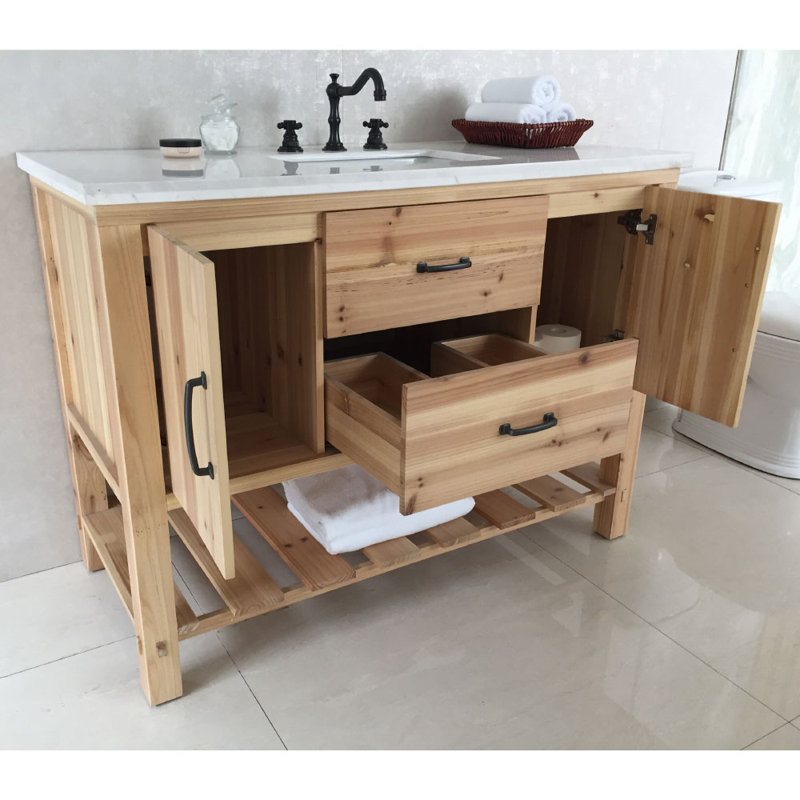 Genoa 48'' Single Bathroom Vanity with Top, White