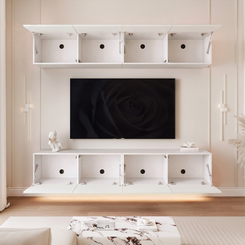 Unfinished TV Stand for TVs up to 85", White Matt
