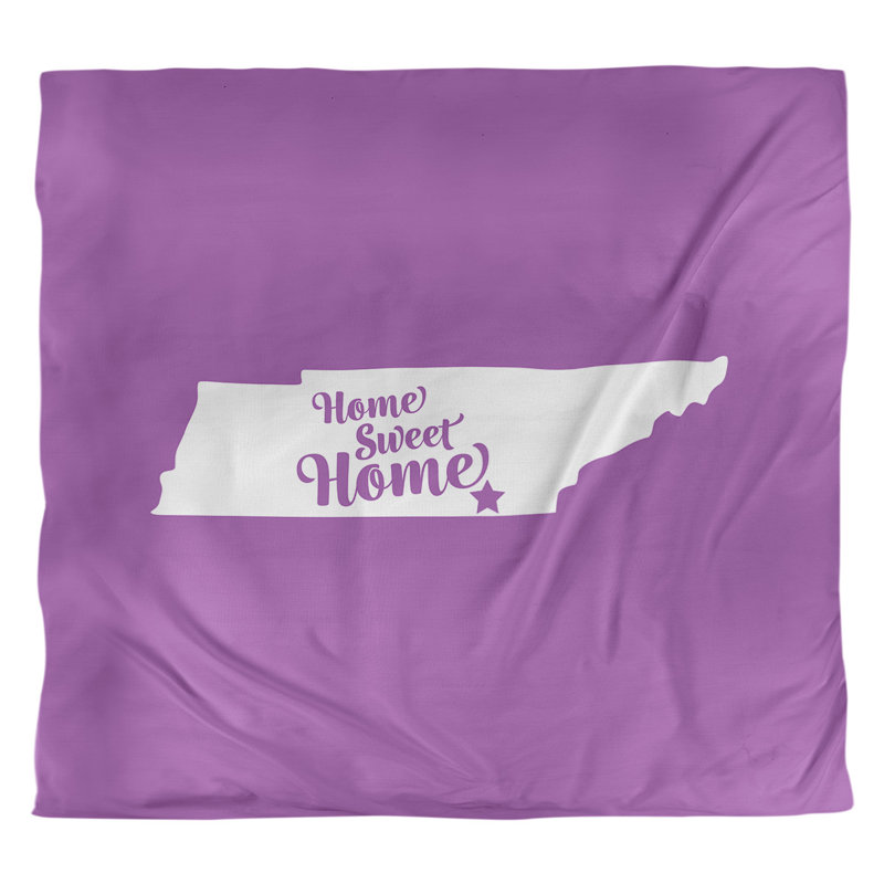 Housse de couette réversible simple Home Sweet Chattanooga, Housse de couette pour très grand lit, Violet, Microfibre