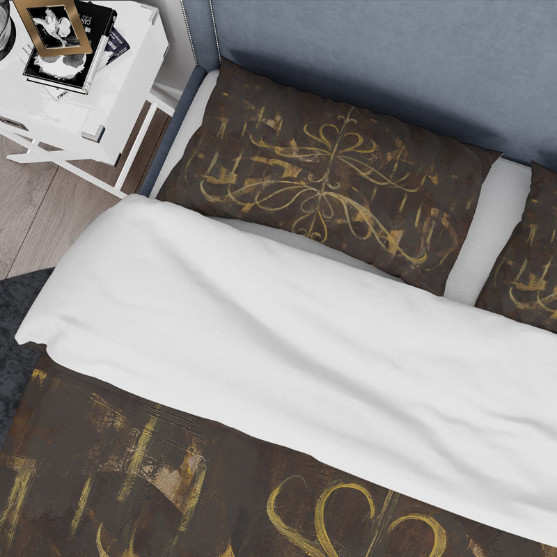 Lustre doré Glam - ensemble de housse de couette moderne Glam - microfibre de polyester