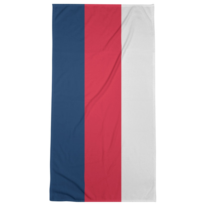 Cotton Blend Lightweight Bath Towel, Navy Blue/Red/White