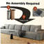 Canapé de 168 po de style nuage, canapé modulaire moderne, canapé à assise profonde, convenant au salon ou à la chambre à coucher, aucun assemblage requis, gris (velours synthétique doux)-1032571762-1032571766-1032571757