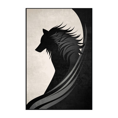 Tapis noir moelleux et moelleux à motif de loup-garou élégant et doux Fairwinds