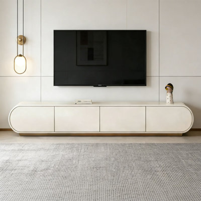Meuble télé moderne en bois manufacturé blanc