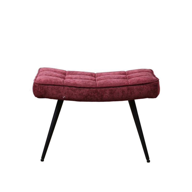 Crew 59cm Wide Tufted Rectangle Solid Colour Standard Ottoman, Berry