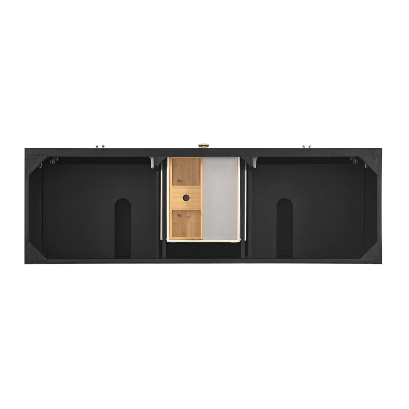 Myrrin 72'' W Double Vanity, Carbon Oak, Eternal Jasmine Pearl