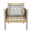 Fauteuil club d'extérieur en bois d'acacia avec corde tissée à la main