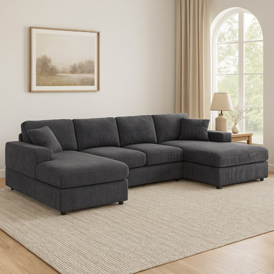 Canapé modulaire 3 pièces en velours côtelé 3 pièces