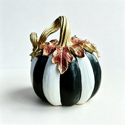 Décoration de citrouille, statues de citrouille d'art moderne, artisanat en résine artistique imperméable, décorations de bureau à domicile créatives, convient aux fêtes d'Halloween et aux fêtes