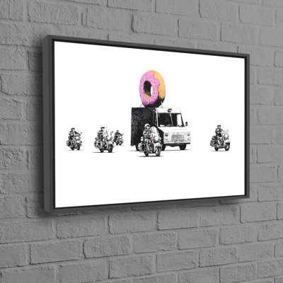 Stylish Donut Graffiti Art Print on Stretched Cotton Canvas Ideal for Modern Home Decoration Inspired by Street Art Style Without Frame