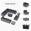 Ensemble de conversation modulaire en osier pour 12 personnes avec table de foyer Wallie-130524242-130524248