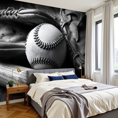 Peel and Stick Wallpaper 96" W x 69" H Modern Self Adhesive Wall Mural for Bedroom Old Baseball Bat