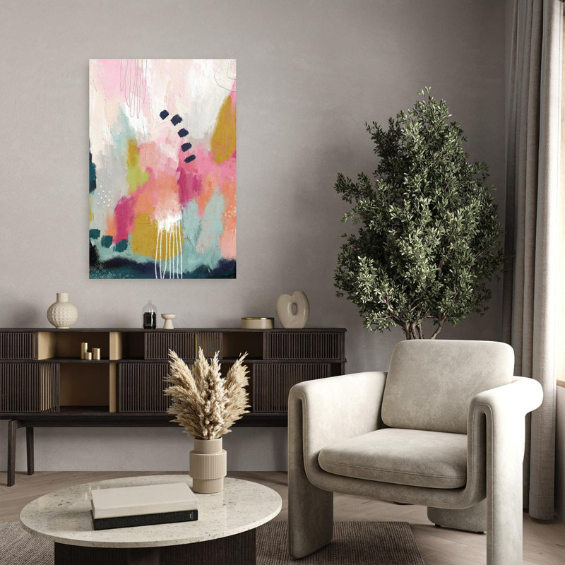 Abstrait, roses et roses abstraites, 36" H x 24" W