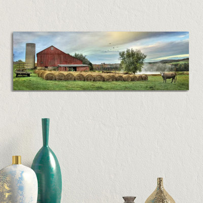 Hay Harvest by Lori Deiter - Panoramic Print on Canvas