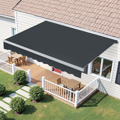 10x8 ft. Powered Retractable Patio Awnings, Outdoor Sunshade Canopy with Remote
