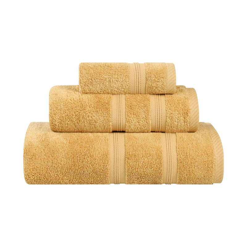  Ensemble de serviettes en coton 3 pièces Smart Quick-Dry Zero Twist, Doré