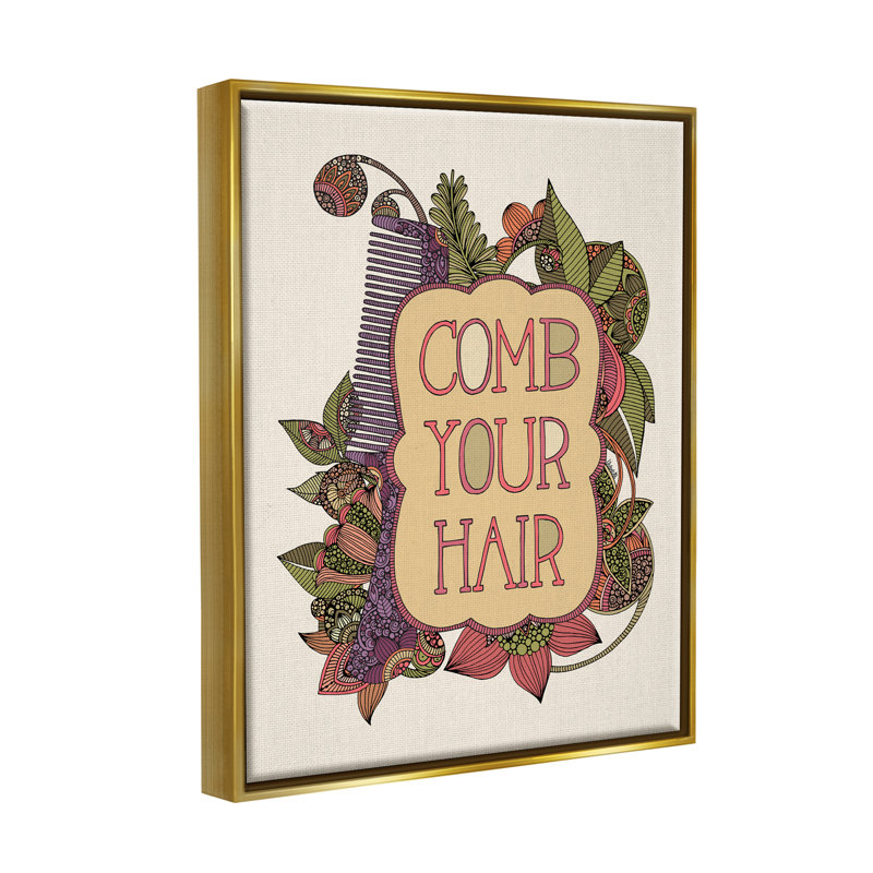Peigne vos cheveux par Valentina Harper - impression, H 21 po x l 17 po x P 1,5 po, Cadre flottant métallique doré