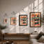 Sushi Geometry Retro - Framed Print-342554626-342554624