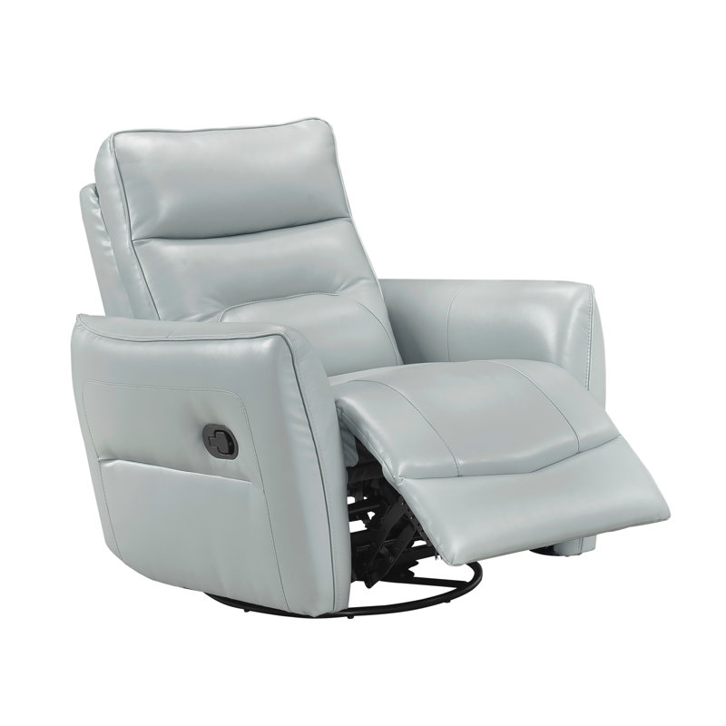 Fauteuil inclinable et oscillant en cuir Aqua, Turquoise