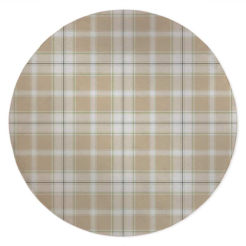 Billy Tartan Non-Slip Outdoor Rug, Round 5'