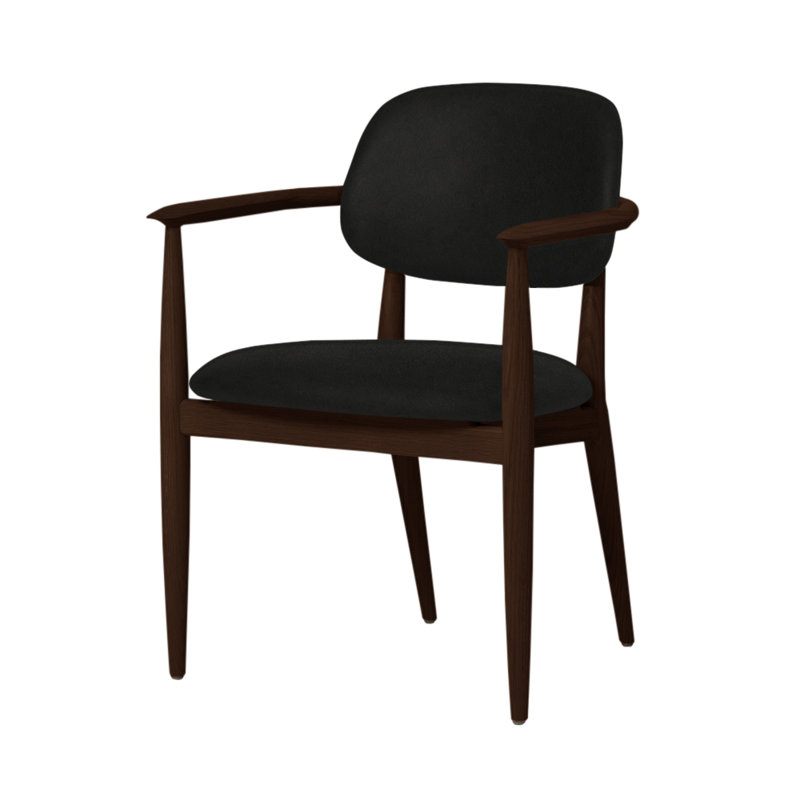 Chaise Slow de Space Copenhagen, Chêne brun foncé, Nouveau noir Newcastle 65