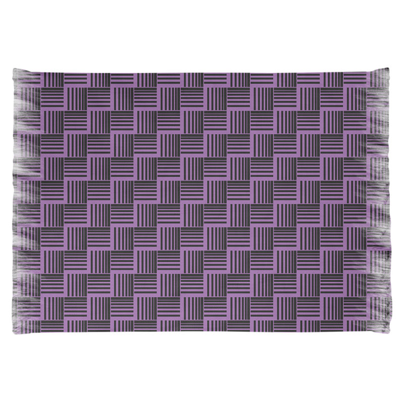 Tapis mauve/noir à rayures basketweave, Non