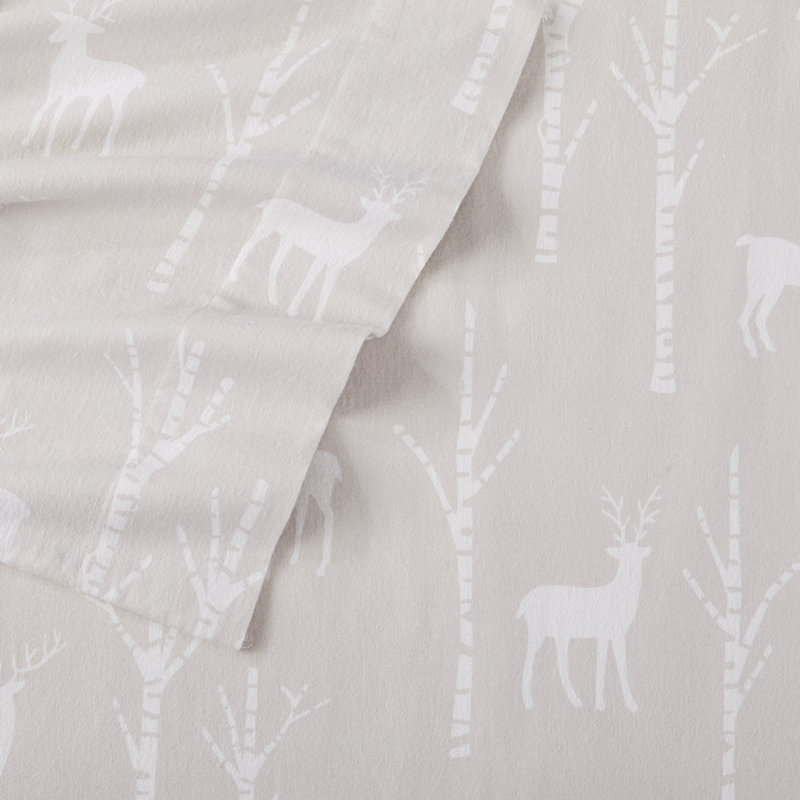Ensemble de draps 100% flanelle de coton Mumtaz, Ensemble de drap pour lit très grand avec drap-ho
