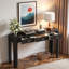 Console avec coins arrondis, 3 tiroirs et pieds épais-1181364038