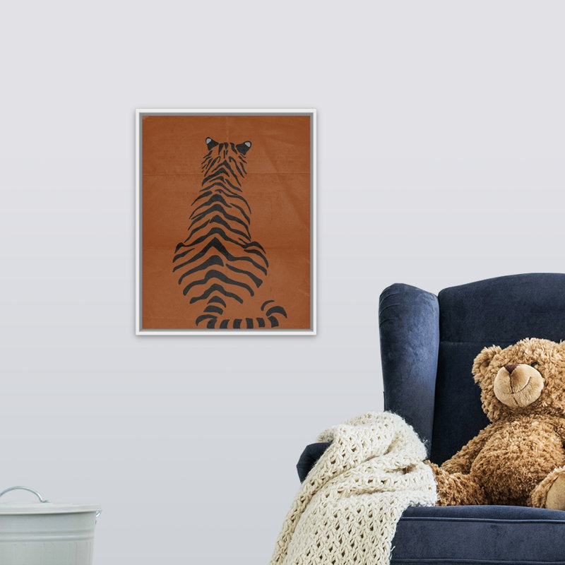 « tiger i kids », art encadré, Cadre pour toile flottant blanc, H 20 po x l 16 po x P 1,2 o